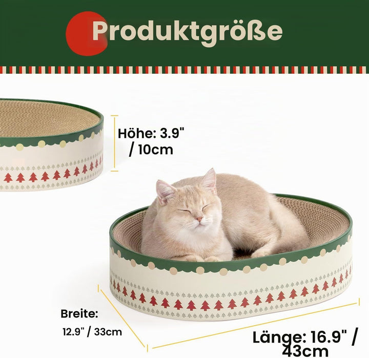 Conlun Kratzbrett Katze, Oval Kratzpappe für Katzen, Katzenbett aus Wellpappe, Lounge-Schale für Kat