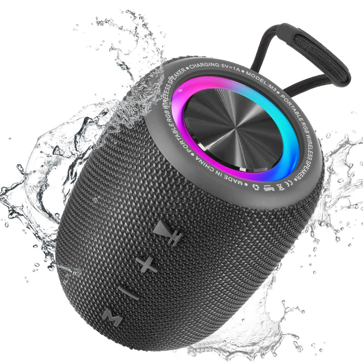 SENXINGYAN Bluetooth Lautsprecher 20W, Bluetooth Box, LED Musikbox Wasserdicht IPX6, 360° HD Stereo
