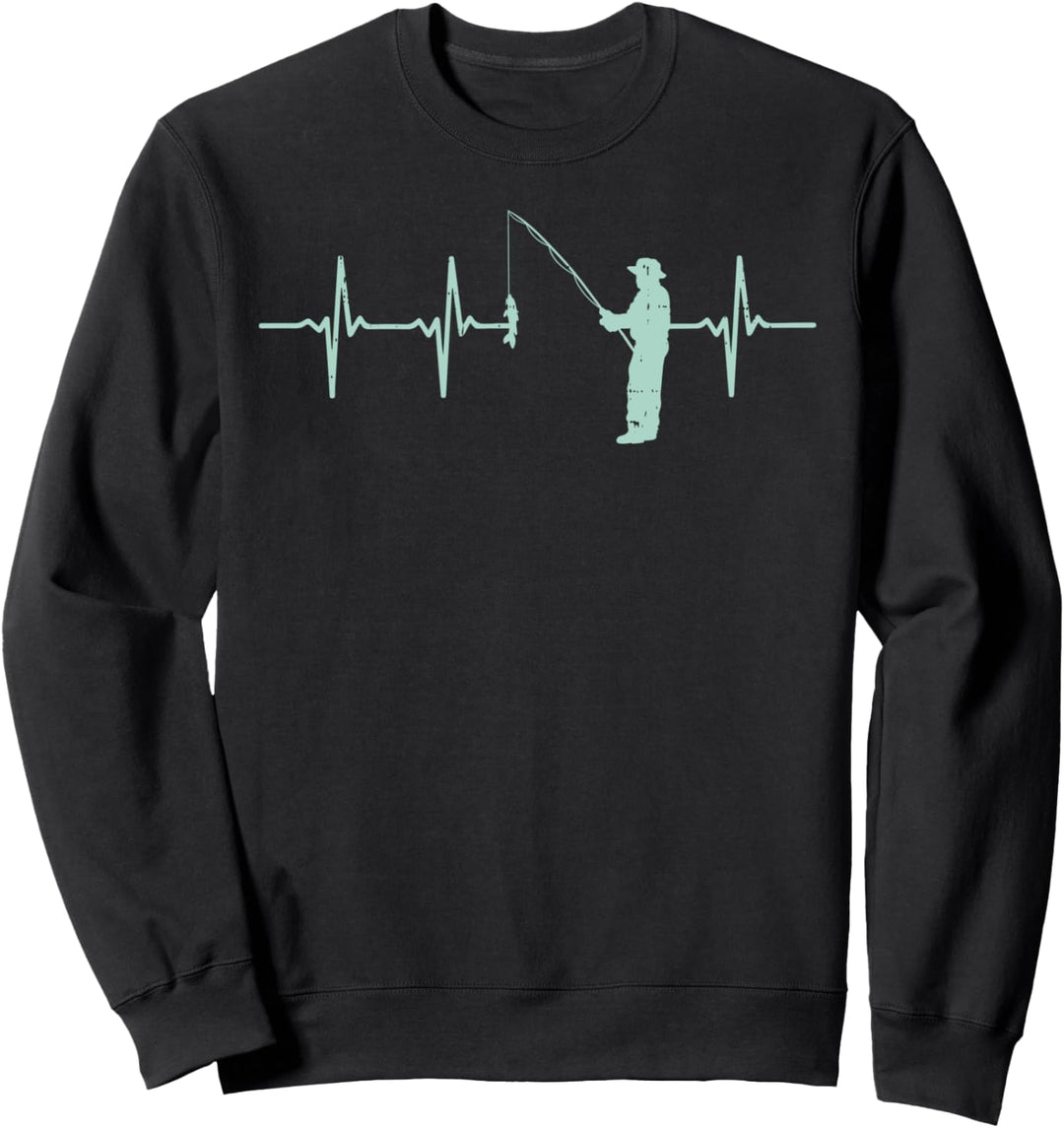 Fishing Heartbeat Angling Fisherman Angler Men Women Gift Sweatshirt