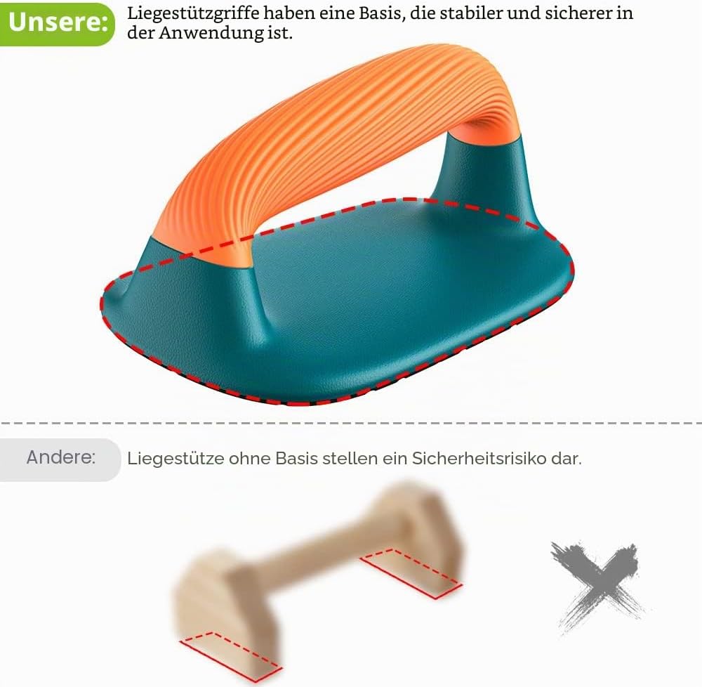 Dolibest Liegestützgriff, Push up Griffe Boden 2er Calisthenics Parallettes Kompakt Fitness Handstan