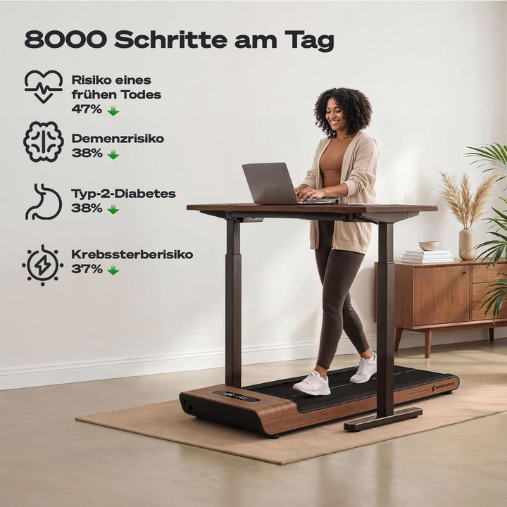 Sportstech Walking Pad für Zuhause klappbar, bis 8 km/h, Schrittezähler, für Schreibtisch und Büro,