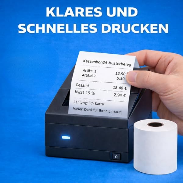 Bonrolle, Thermopapier, Bisphenol-A frei, 80mm / 50m / 12mm, 50 Stk. / Karton von Kassenbon24
