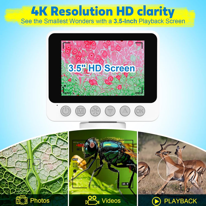 USCAMEL 1000X Tragbares Mikroskop für Kinder – Pocket Mini Digitalmikroskop für Erwachsene mit Präpa