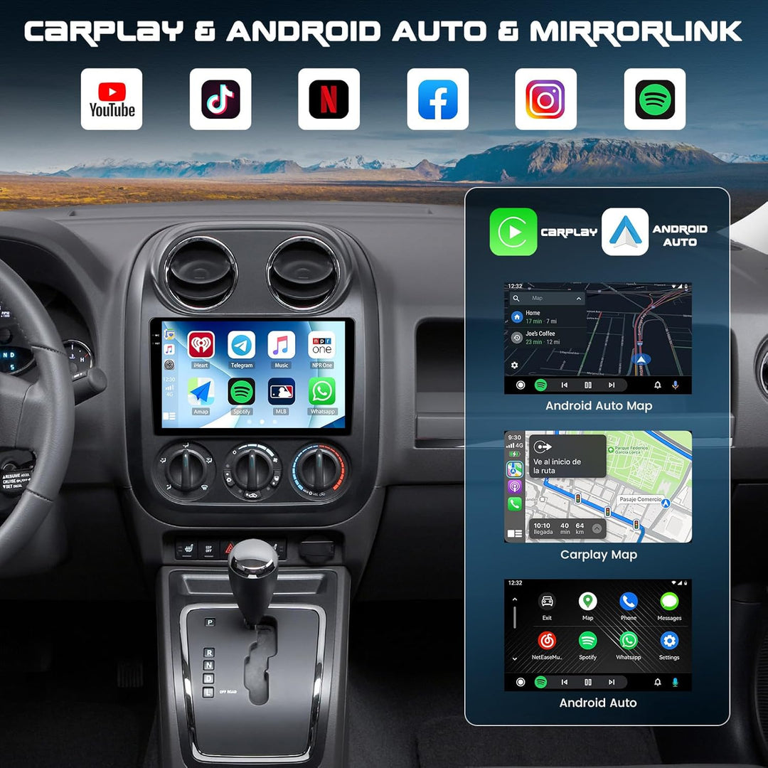 4G+128G CAMECHO Android 15 Autoradio für Ford Focus Mk2/Mk3 Exi MT 2 3 (2004-2011) mit Navi Carplay