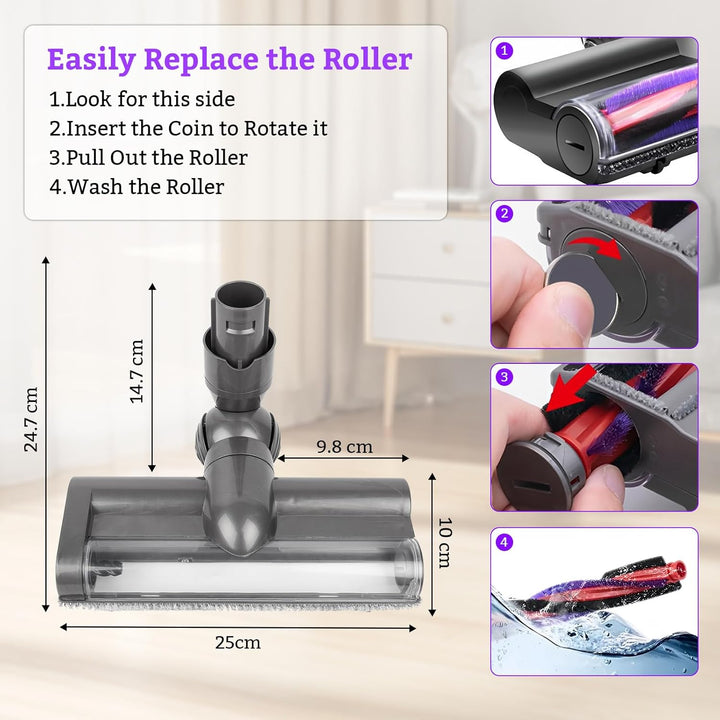 Bürste Ersatzteile kompatibel mit Dyson Staubsauger V6, SV04, SV06, SV09 & DC58, DC59, DC61, DC62, D
