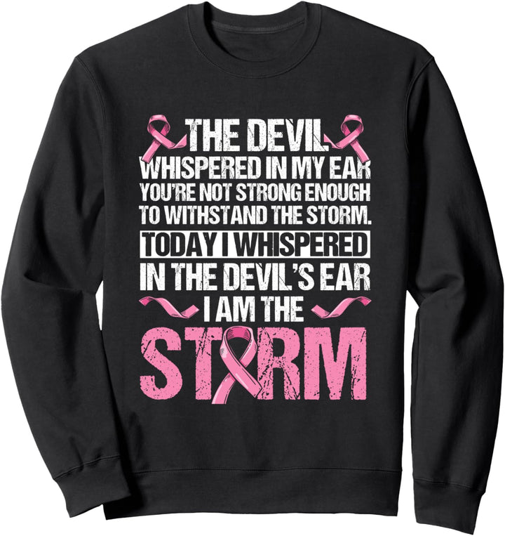 Brustkrebs Bewusstsein Vorsorge Kämpferin Rosa Band Oktober Sweatshirt