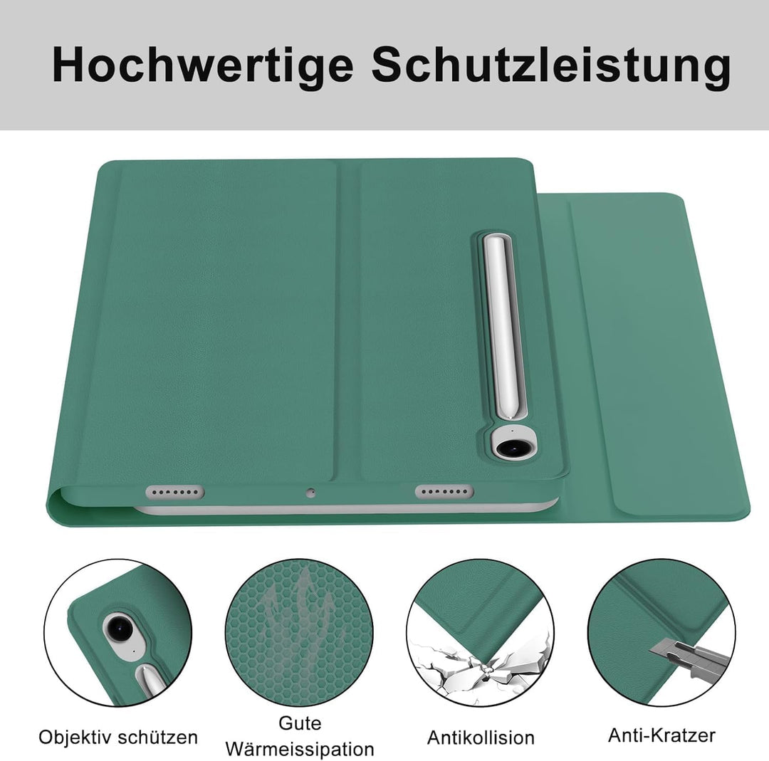 FOGARI Hülle mit Tastatur für Samsung Galaxy Tab S10 FE 10.9"/S9 FE/S9 10.9" 2025, Tastatur QWERTZ d