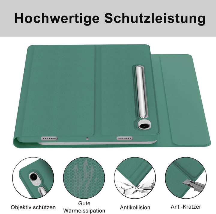 FOGARI Hülle mit Tastatur für Samsung Galaxy Tab S10 FE 10.9"/S9 FE/S9 10.9" 2025, Tastatur QWERTZ d
