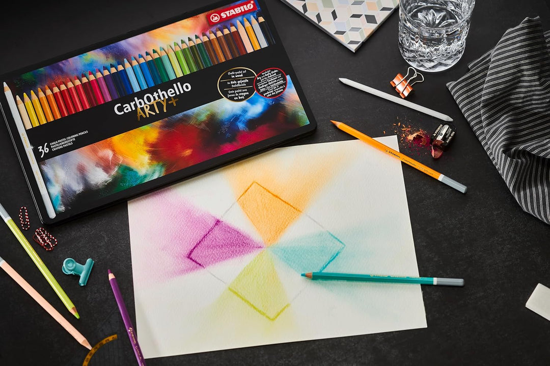 Pastellkreidestift - STABILO CarbOthello - ARTY+ - 60er Metalletui - mit 60 verschiedenen Farben 60e