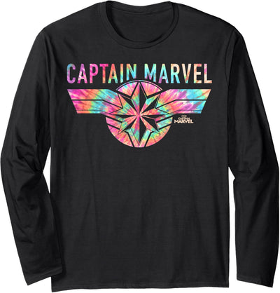 Captain Marvel Tie Dye Logo Fill Langarmshirt