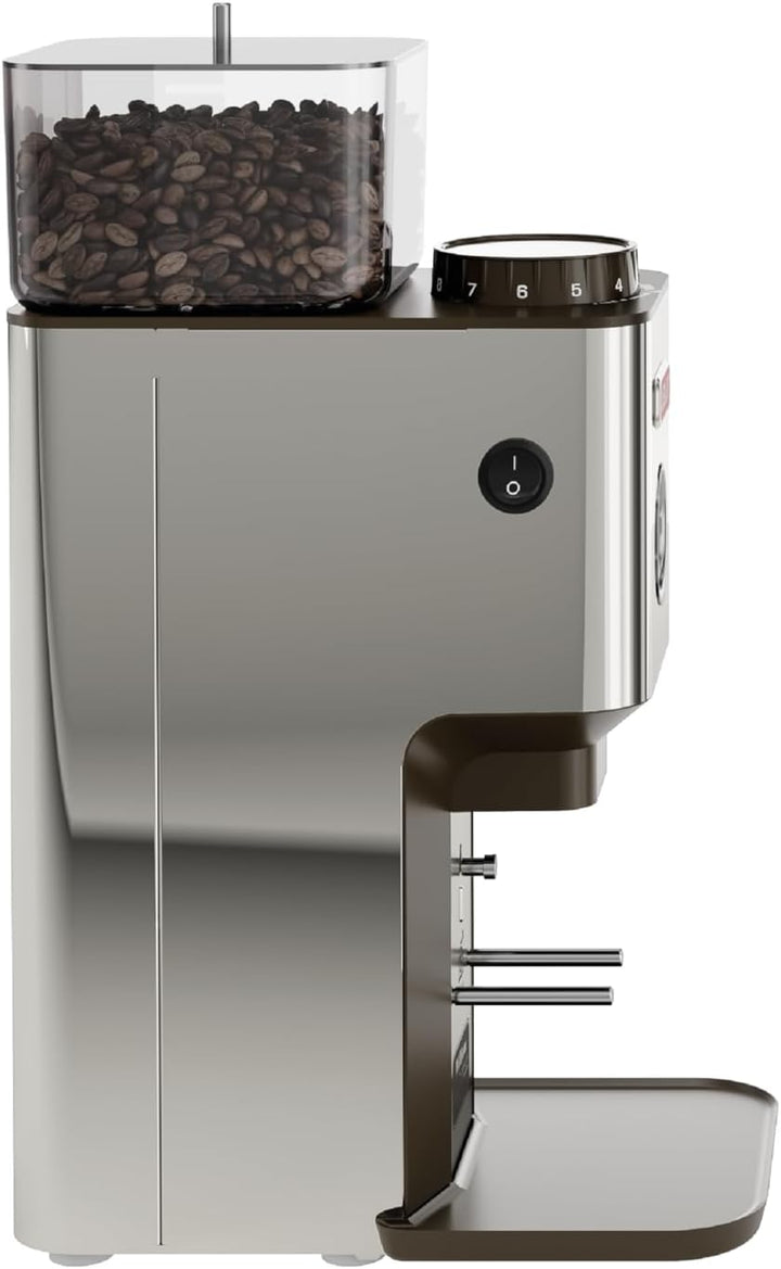 LELIT William PL72-P Kaffeemühle mit flachem Mahlwerk - Mit LCC zur Regulierung der Mahldauer - Silb