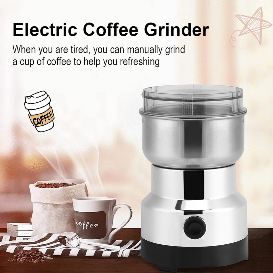 Kaffeemühle Elektrisch, Edelstahl Gewürzmühle Kaffee Mühle mit Schlagmesser, Multifunktionale Mühle,