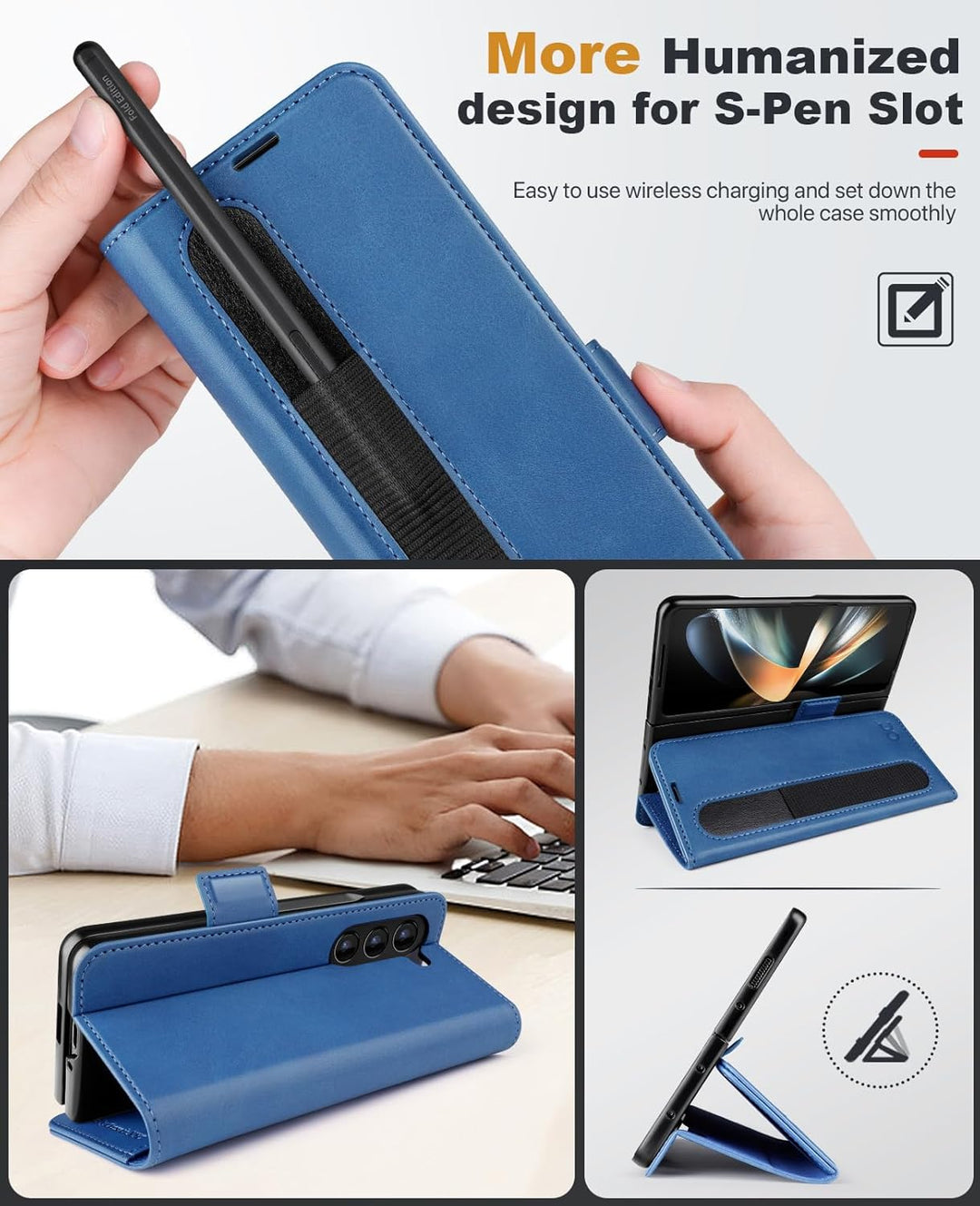 OCASE Aktualisierte Version Hülle Samsung Galaxy Z Fold 5 5G Handyhülle [mit S Pen Halter] [Vorderse