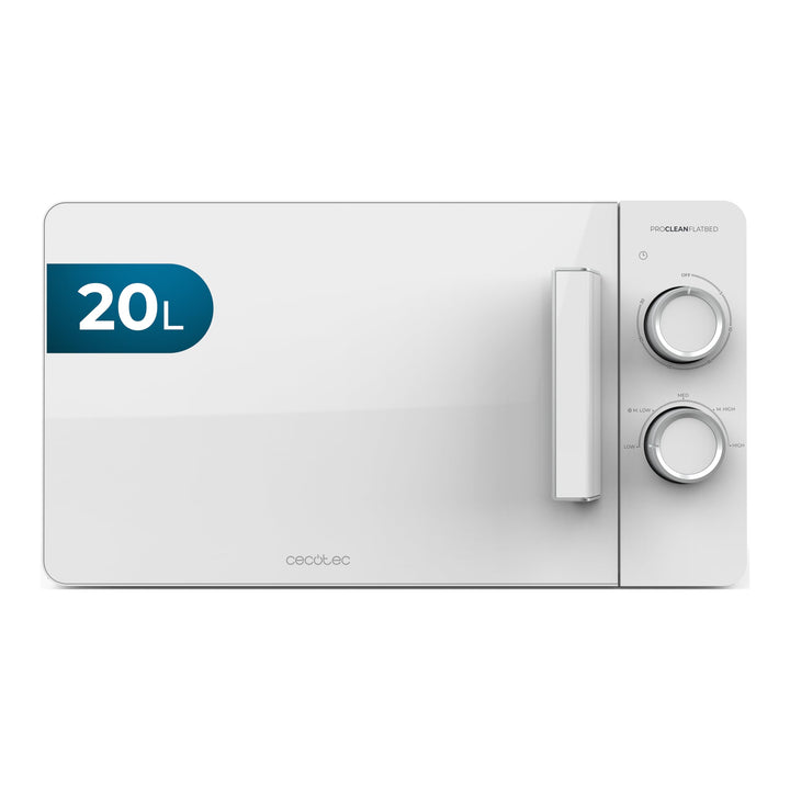 Cecotec Mikrowelle mit Grill Proclean 3020 Flatbed Mikrowelle 20 l, 700 W, 6 Stufen, 3DWave-Technolo