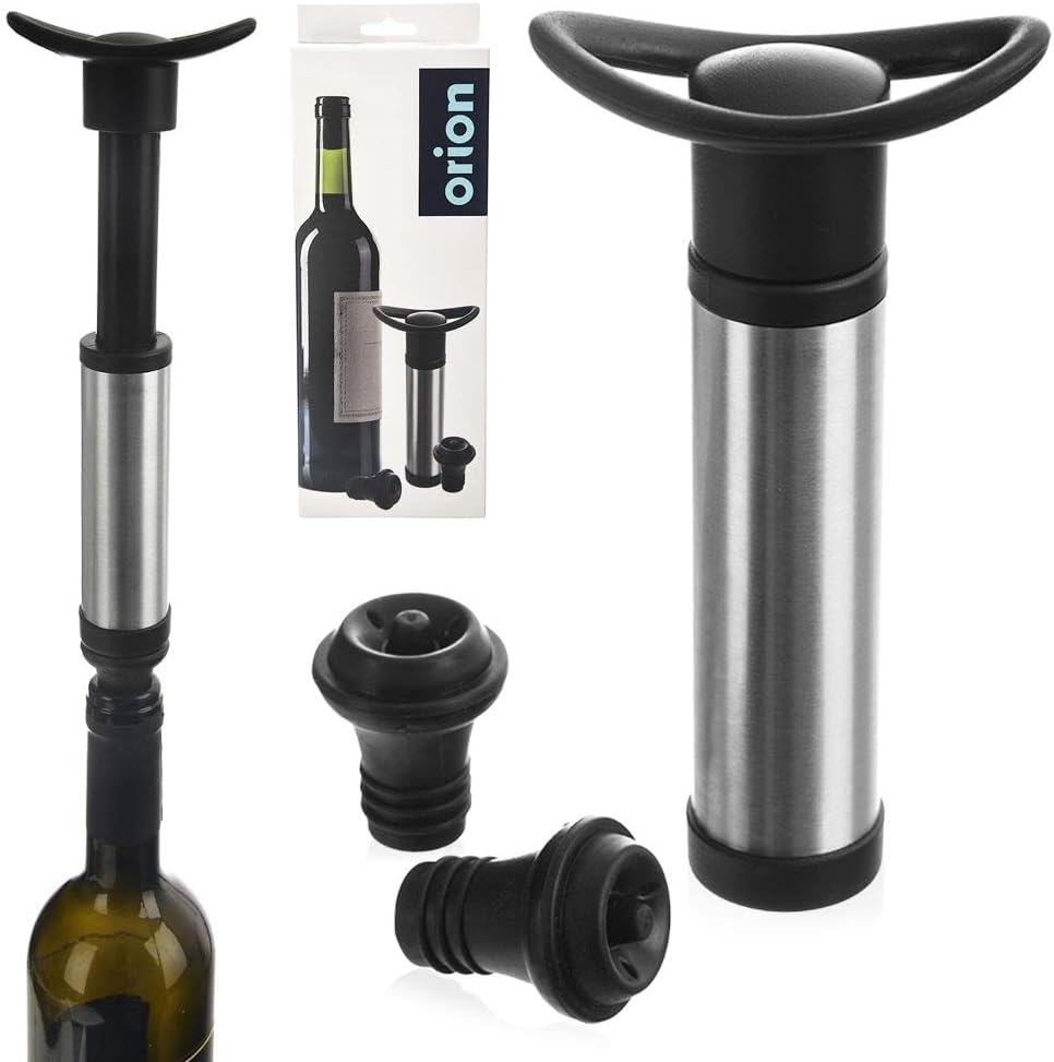 Wein-Vakuumpumpe Vakuumpumpe Weinstopper Weinschoner Weinverschluss aus Edestahl für Wein + 2 Siliko