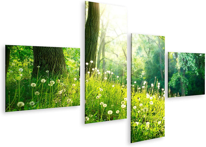 islandburner Bild auf Leinwand Spring Nature Schöne Landschaft Grünes Gras Und Bäume Bilder Wandbild