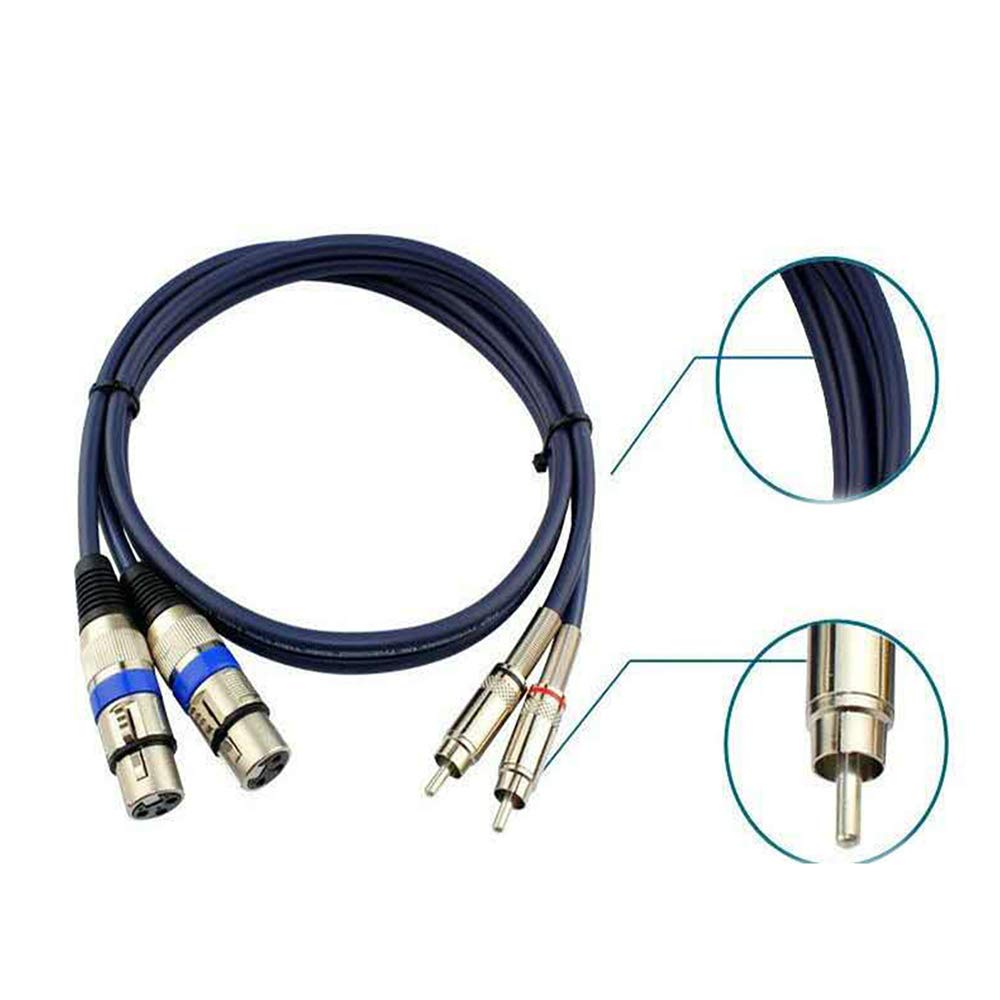 2×XLR Weiblich Kable Auf 2×Cinch Kabel(RCA kable),Hochwertiger XLR-Stecker XLR Mikrofon XLR Patchkab