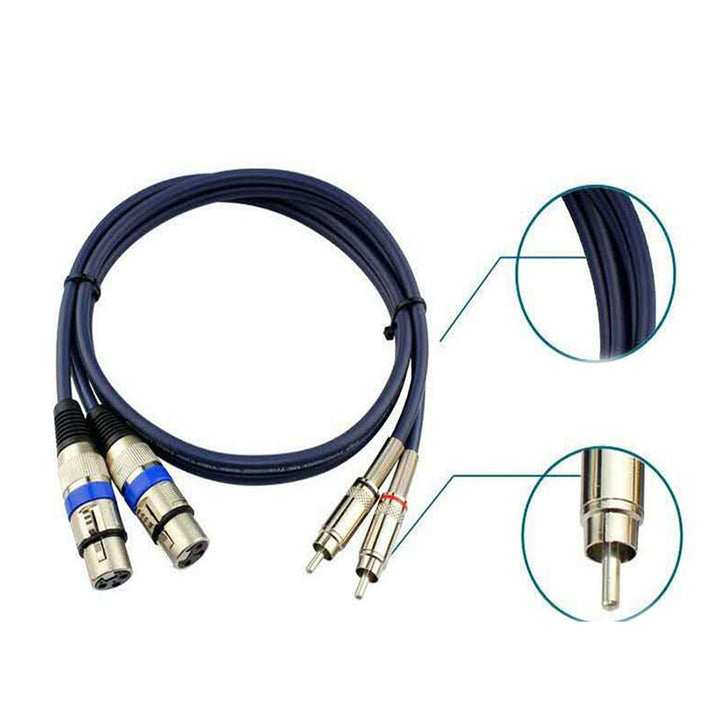 2×XLR Weiblich Kable Auf 2×Cinch Kabel(RCA kable),Hochwertiger XLR-Stecker XLR Mikrofon XLR Patchkab