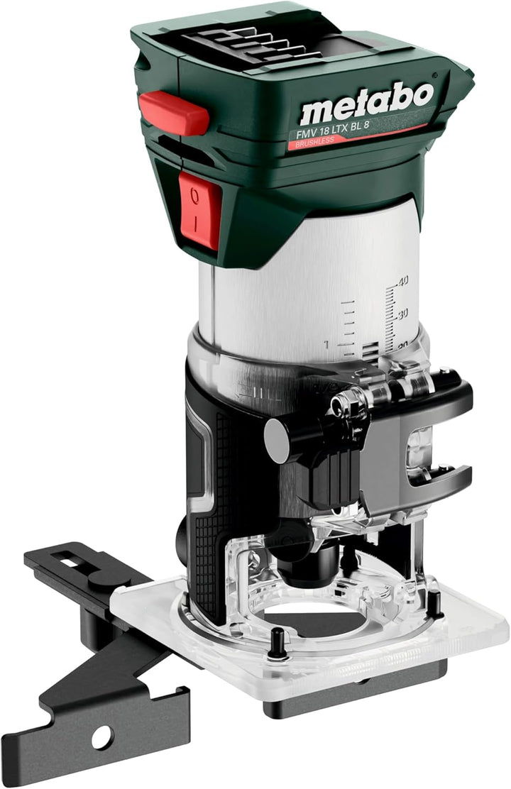 metabo Akku-Kantenfräse FMV 18 LTX BL 8-18V, Brushless-Motor, 4800-29000 U/min, 6/8 mm Spannzange, p