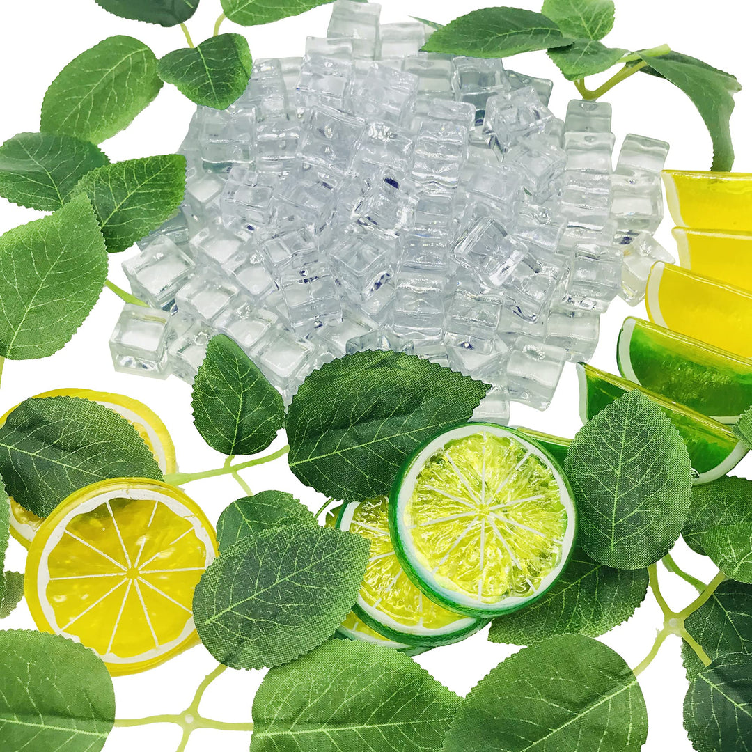NA Woohome 122 Stück Künstliche Acryl Eiswürfel, Acryl Eiswürfel Plastikeiswürfel Deko und Künstlich
