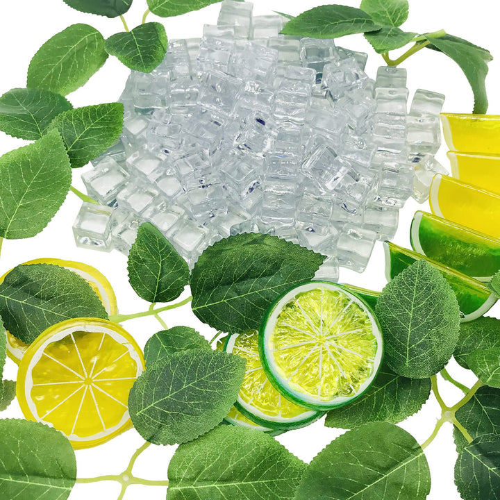 NA Woohome 122 Stück Künstliche Acryl Eiswürfel, Acryl Eiswürfel Plastikeiswürfel Deko und Künstlich