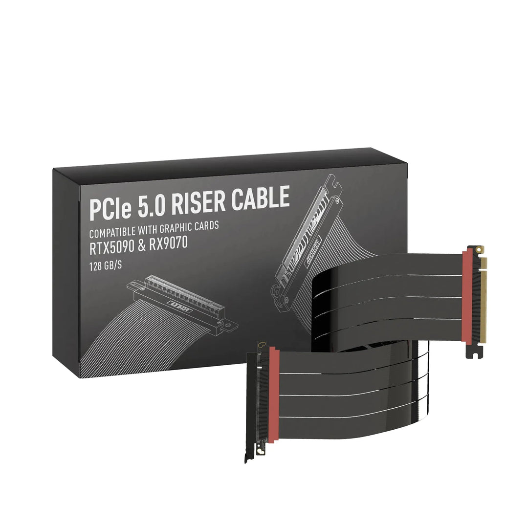 LINKUP - AVA5 PCIE 5.0 Riser-Kabel [60cm (Gesamtlänge 64cm)] RTX5090 RX9070 GPU Bereit | x16 128GB/s