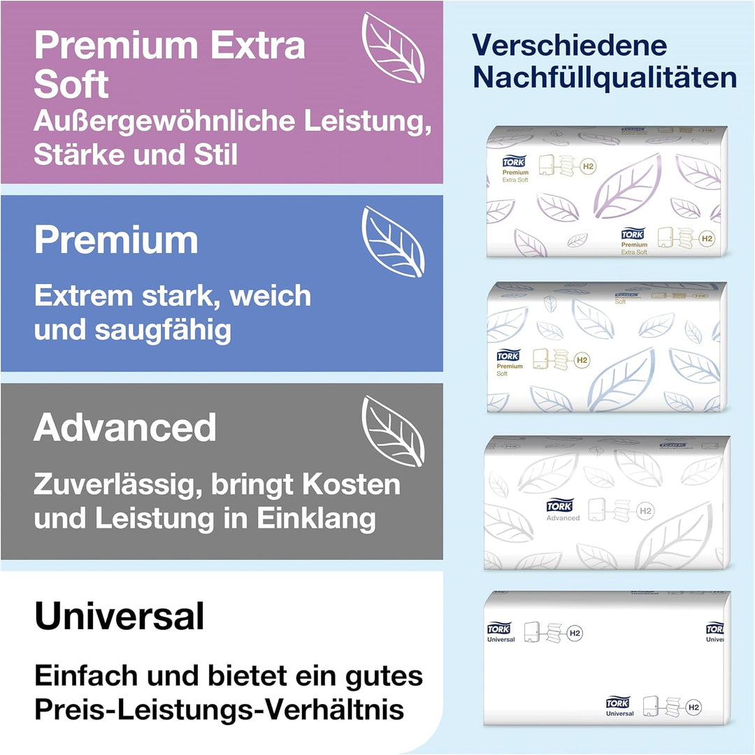Tork Xpress extra weiche Multifold Papierhandtücher 600297 (H2 Premium Falthandtücher, 2-lagig) weis