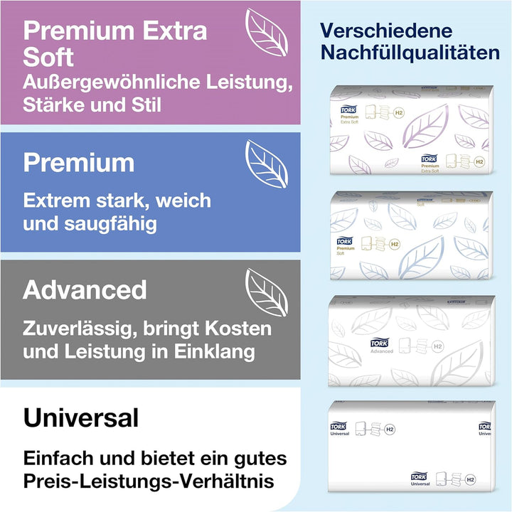 Tork Xpress extra weiche Multifold Papierhandtücher 600297 (H2 Premium Falthandtücher, 2-lagig) weis