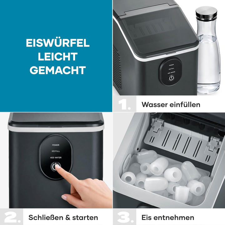 Severin Eiswürfelmaschine, Eiswürfelbereiter, 8 Eiswürfel in nur 8 Min, Kapazität 1,2 L, einfache Be