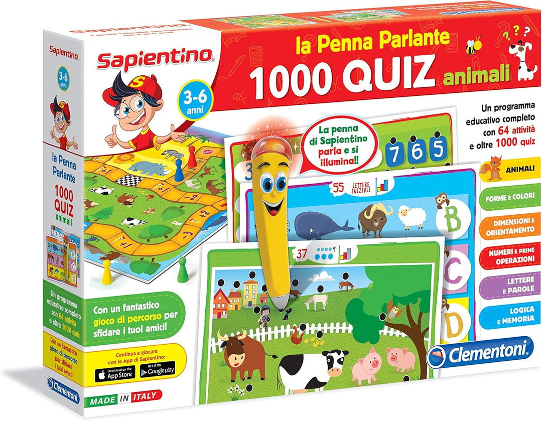 Clementoni Stift Basic 1000 Quiz Tiere, 1000 Quiz Tiere