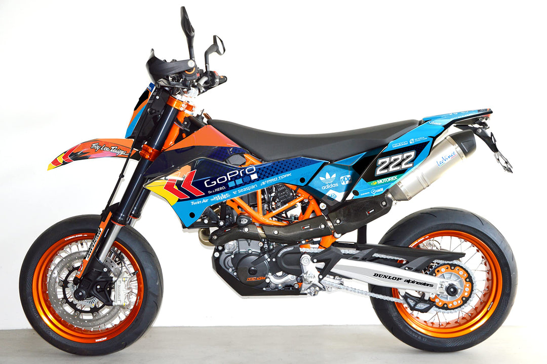 Aufkleber kompatibel mit KTM 690 SMC SMC/R Enduro (08-17) | Factory DEKOR Decals KIT Aufkleber Graph