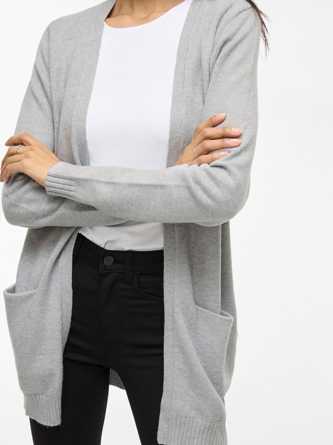 Vila Female Strickjacke VIRIL Basic Strick XS Light Grey Melange, XS Light Grey Melange