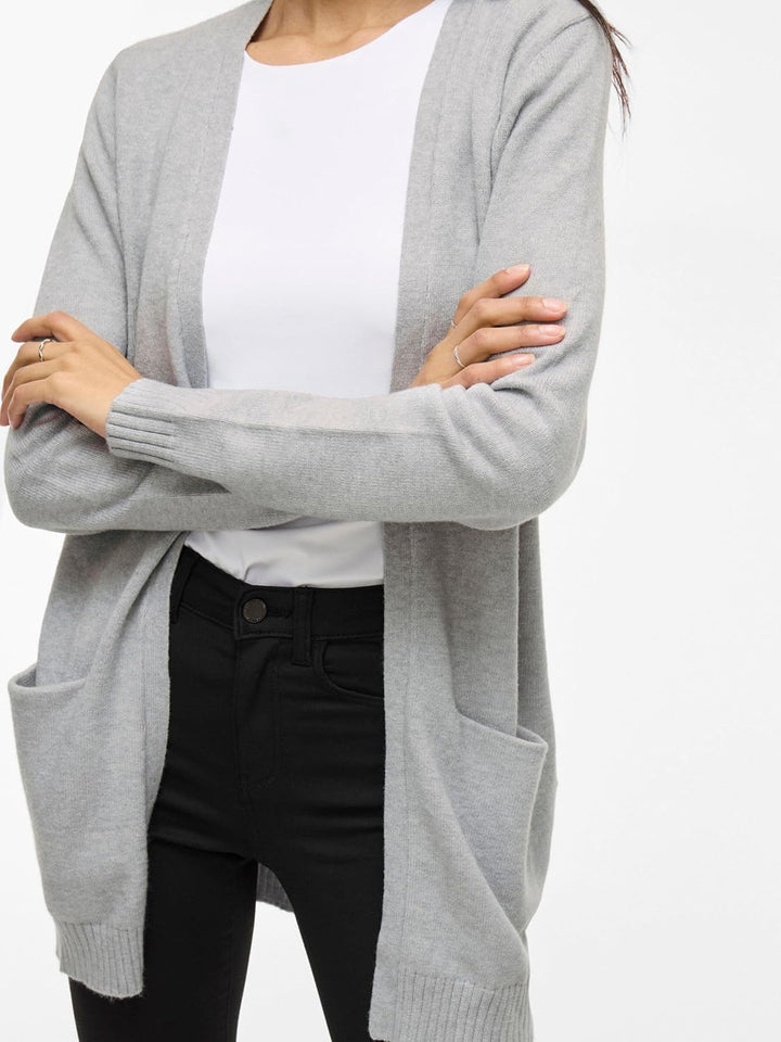 Vila Female Strickjacke VIRIL Basic Strick XS Light Grey Melange, XS Light Grey Melange