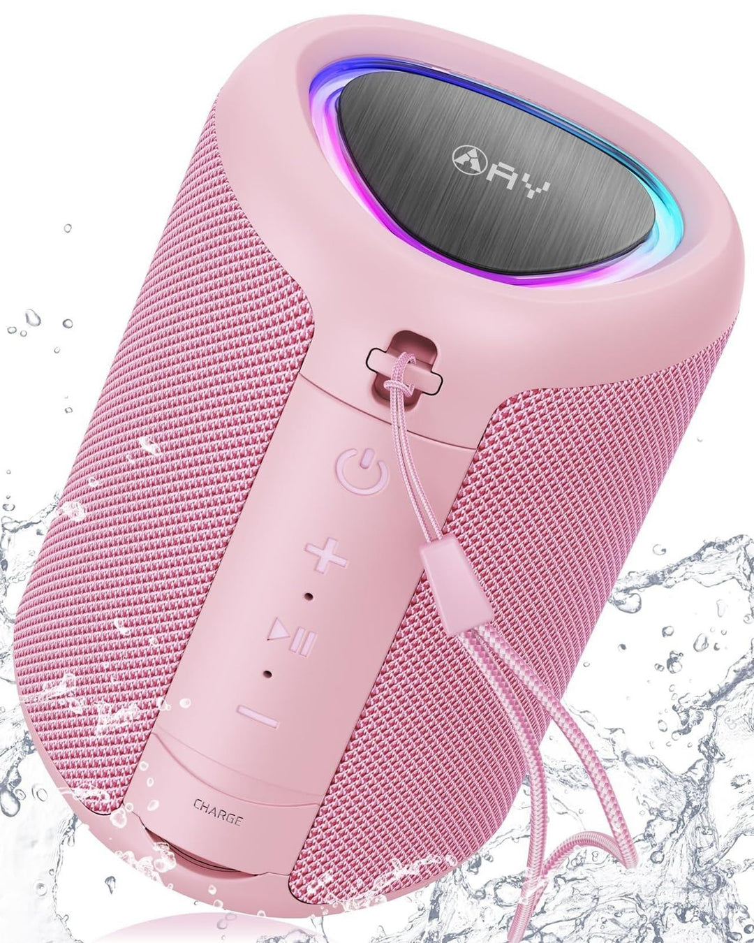 AY Tragbarer Bluetooth Lautsprecher mit Licht, Musikbox Bluetooth mit Leistungsstarker Kristallklare