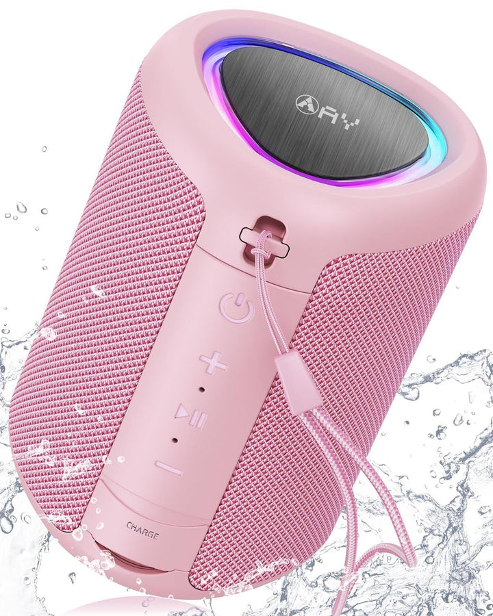 AY Tragbarer Bluetooth Lautsprecher mit Licht, Musikbox Bluetooth mit Leistungsstarker Kristallklare