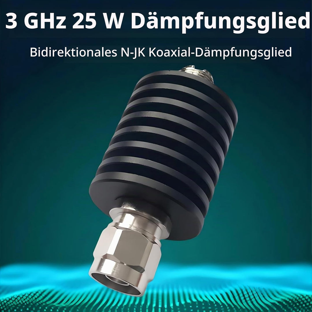 BECEN 25 W N RF Dämpfungsregler 3 GHZ Stecker 1-40 dB wählbar(10dB), 10dB