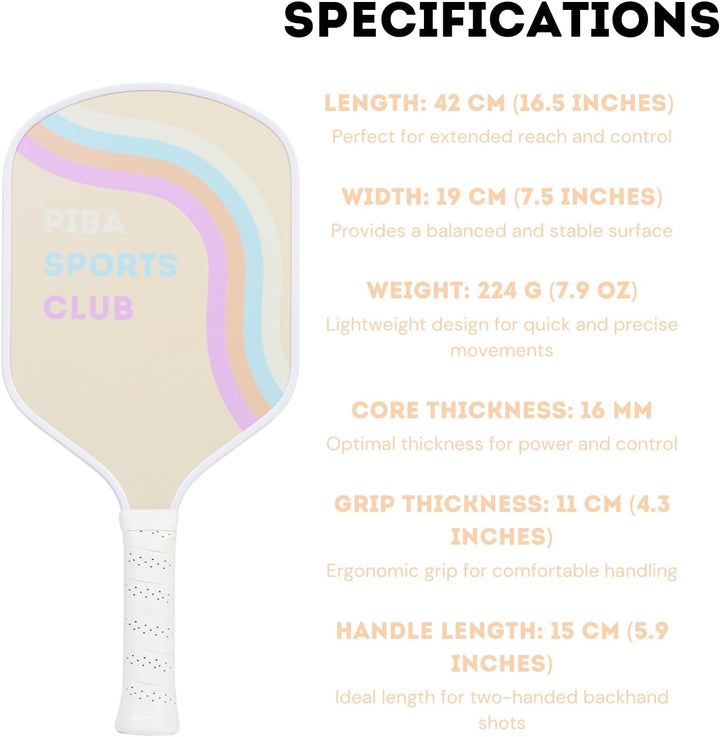 PRO Pickleball Schläger – T700 Carbon, 16mm Honeycomb, Angeraute Oberfläche für Top Spin, Verlängert