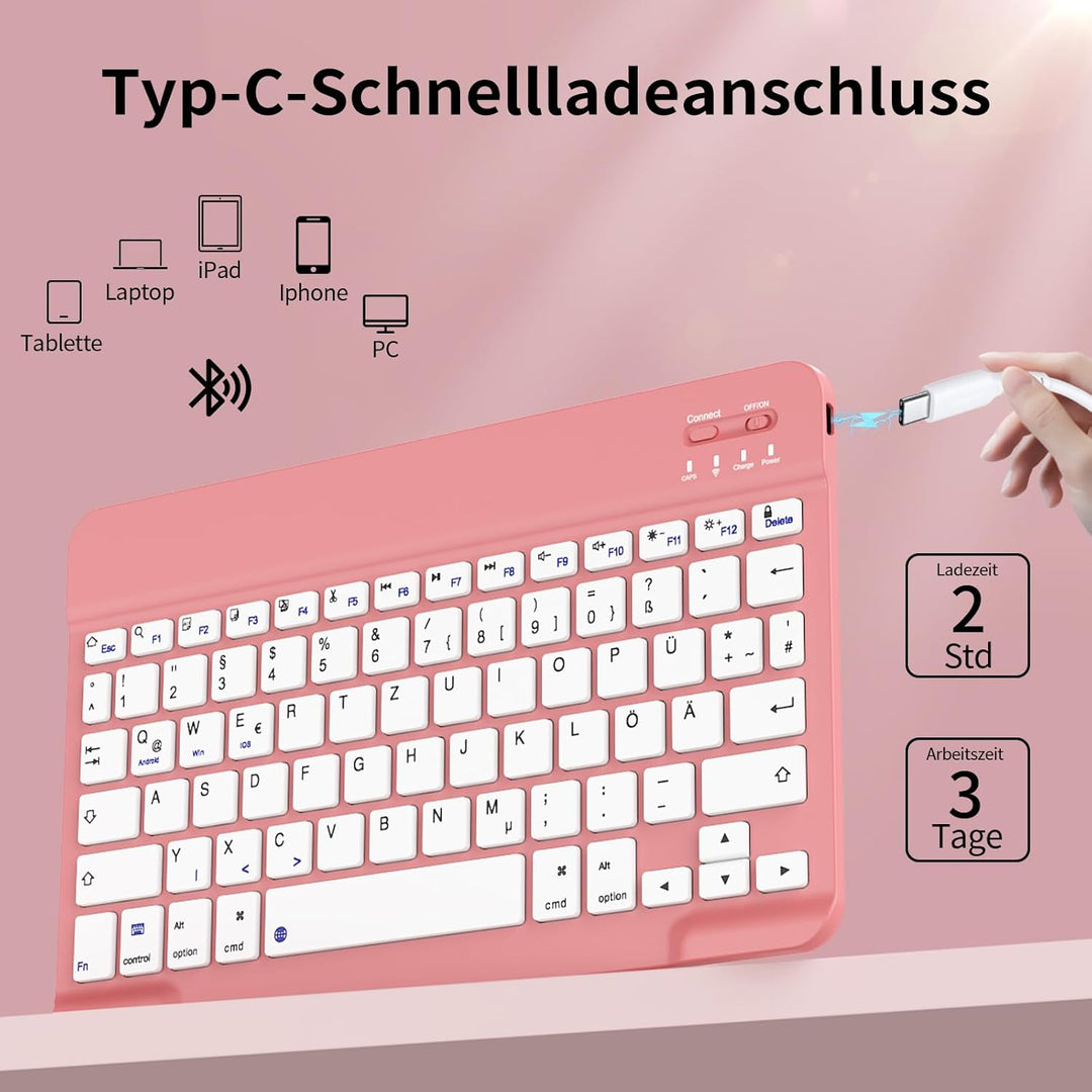 Tastatur Hülle für iPad 11. Generation 2025 A16, iPad 10. Generation 2022 10,9 Zoll, Weiche TPU Hüll