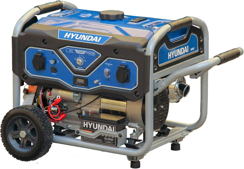 HYUNDAI Benzin Generator BG55052, Stromerzeuger mit 7PS Motor und 3.0kW max. Leistung, Handstart und