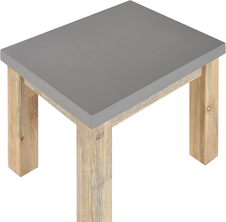 Industrieller Hocker Faserzement Akazienholz grau / heller Holzfarbton Ostuni