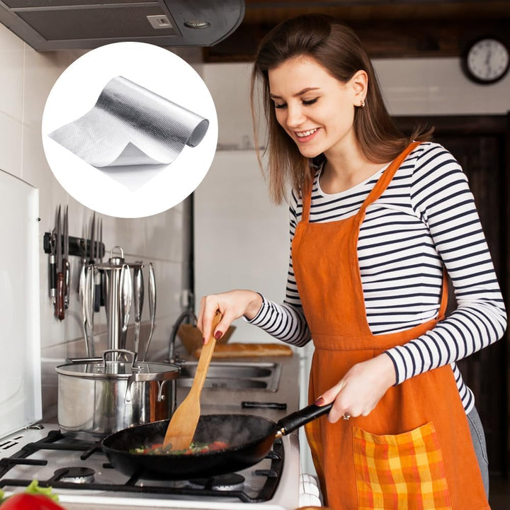 DASIAUTOEMHitzeschutzmatte, Selbstklebend Kleberücken Aluminium Glasfaser Blatt Aluminisierte Hitzes