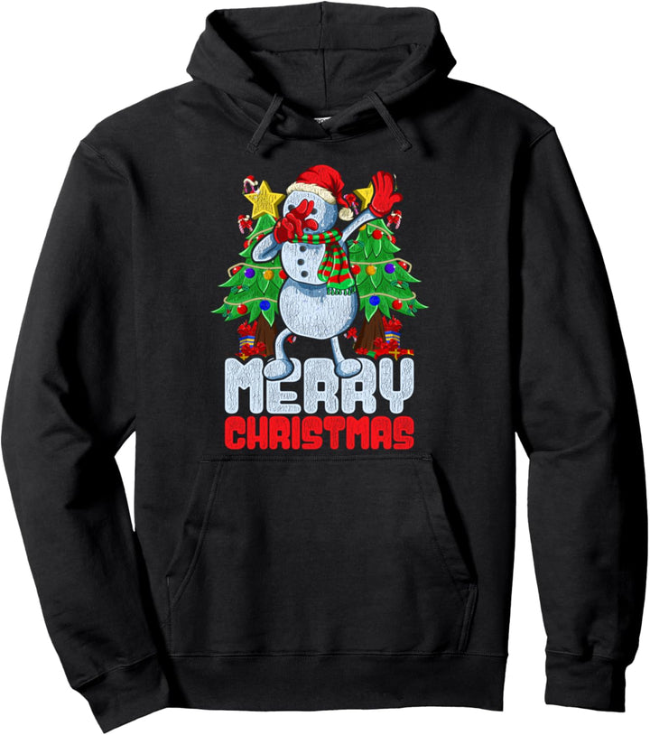 Frohe Weihnachten Santa Claus Geschenk Dab Schneemann Pullover Hoodie