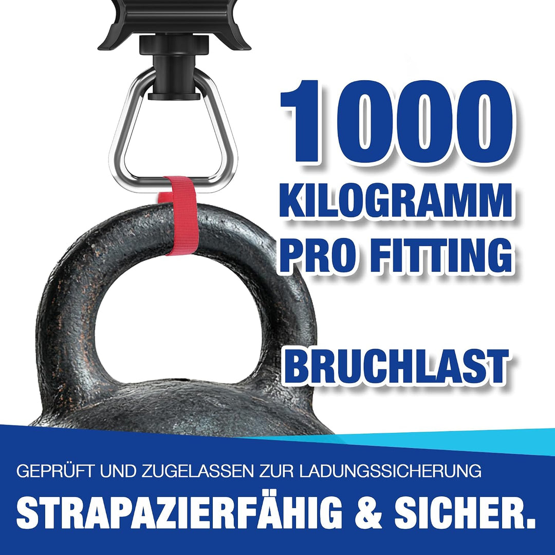 NTG Airlineschiene Fitting aus Kunststoff (20 Stück) | Airline Fitting mit 1000kg Bruchlast in Schwa