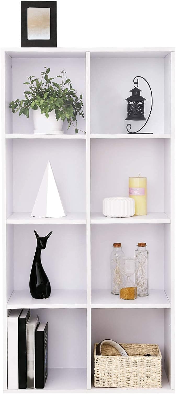 VASAGLE Bücherschrank, Bücherregal, mit 8 Fächern, Büroregal, Würfelregal, Standregal, für Wohnzimme