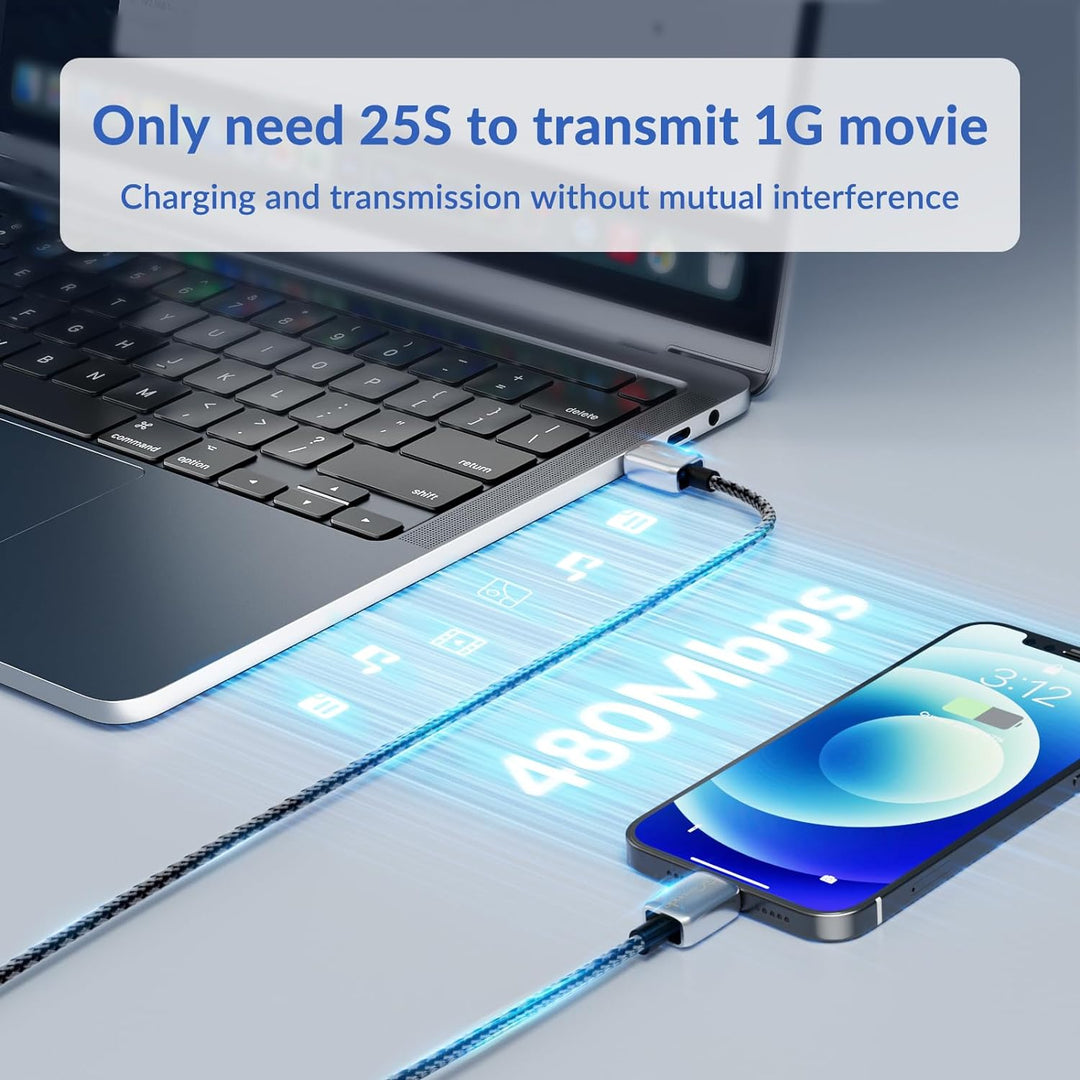 GiGimundo USB C Kabel PD100W [3Stück 1M+2M+3M], 20V/5A geflochtenes Nylon ladekabel usb c für Samsun