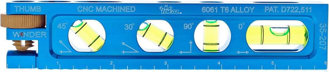 Ideal 35-207 15,2 cm Elektriker-Wasserwaage mit 4 Ampullen und magnetischer Backe