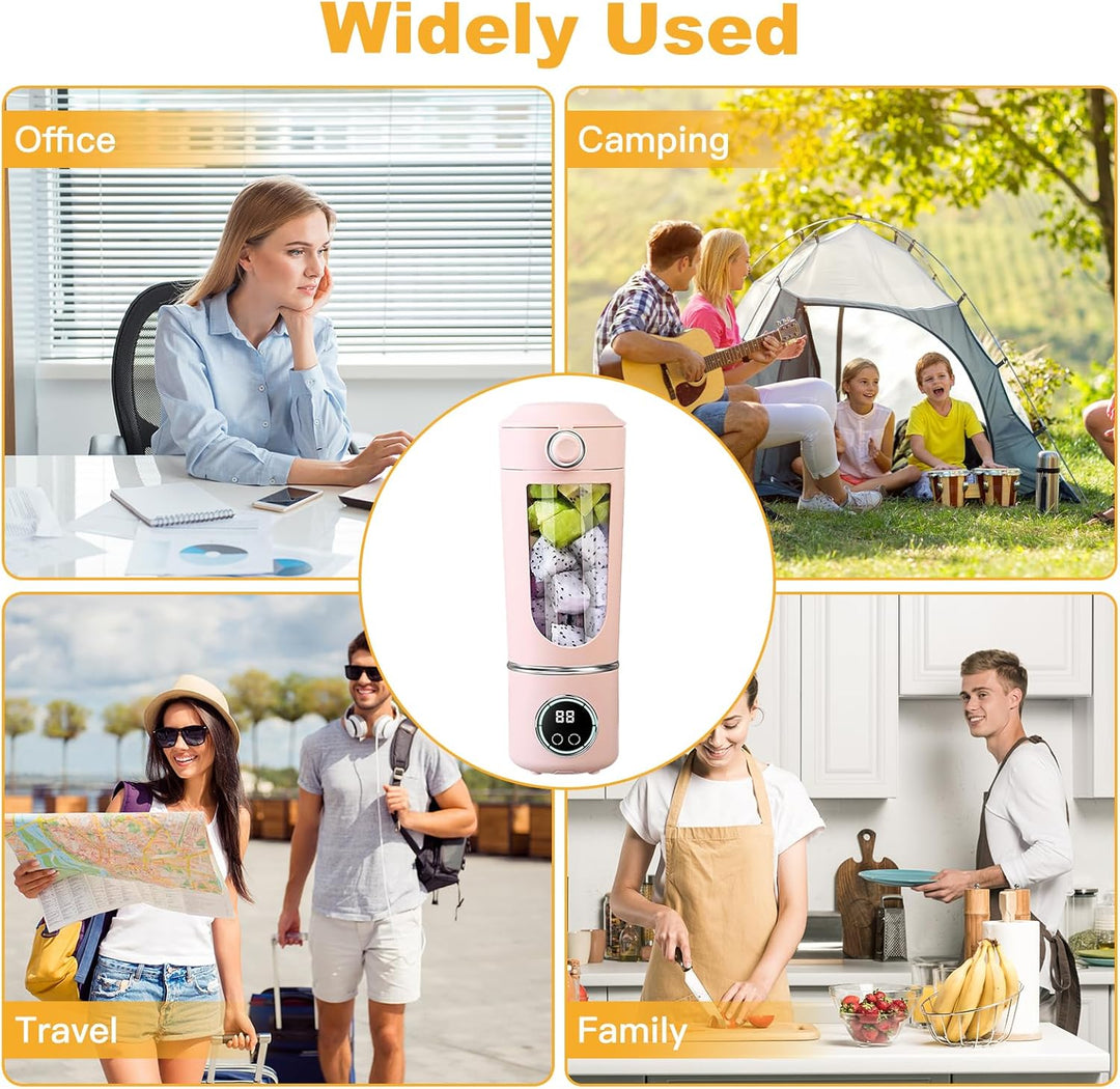 Tragbarer Mixer, 700ml Kleiner Entsafter, Mixer Smoothie Maker to Go mit Digitalanzeige,USB Wiederau