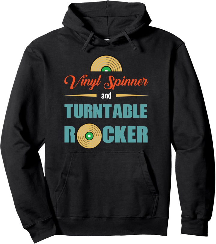 Retro Vinyl Schallplatten Platenspieler 80er Vintage Motiv Pullover Hoodie