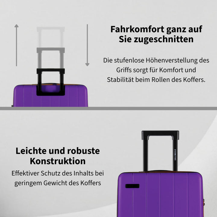 ETERNITIVE - Koffer Reisekoffer Hartschale aus ABS |Reisetrolley Leicht mit 4 Zwillingsrollen 360° |