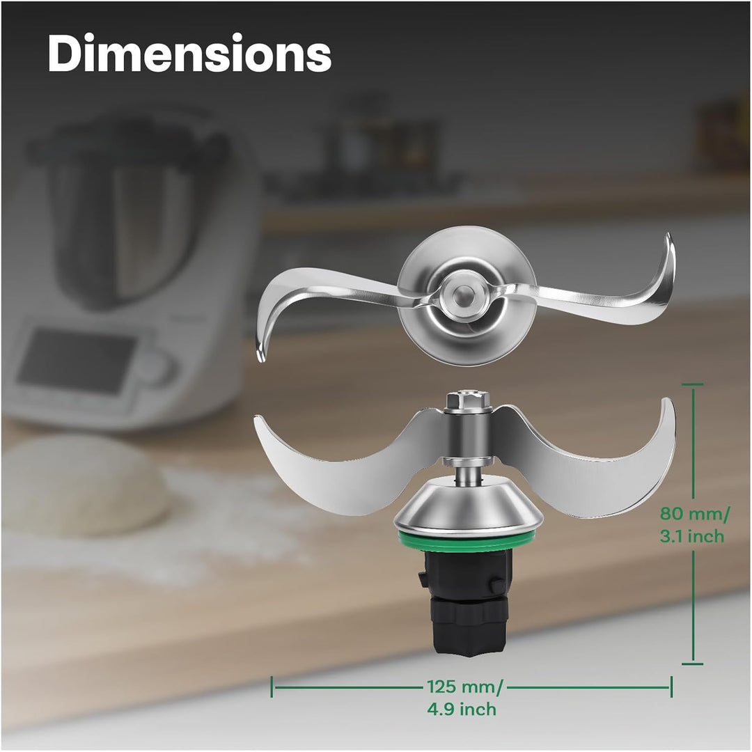 Teigmesser für Thermomix TM7, TM6 & TM5 aus Edelstahl von MMOBIEL – Teigmischmesser Ersatzteil Ideal